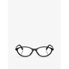 Miu Miu Womens Black Mu 09xv Oval-frame Acetate Glasses