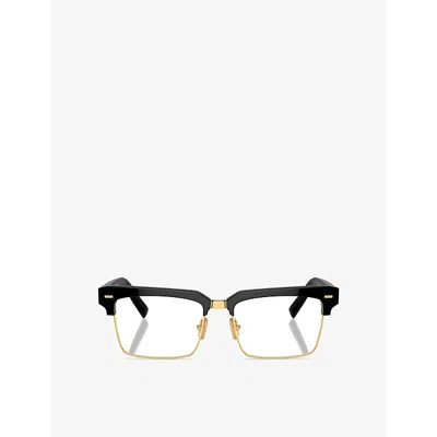 MIU MIU WOMENS BLACK MU 11XV RECTANGULAR-FRAME METAL OPTICAL GLASSES
