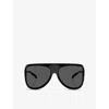 Miu Miu Womens Black Mu A01s Aviator-frame Acetate Sunglasses