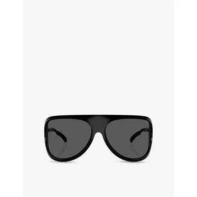 Miu Miu Womens Black Mu A01s Aviator-frame Acetate Sunglasses