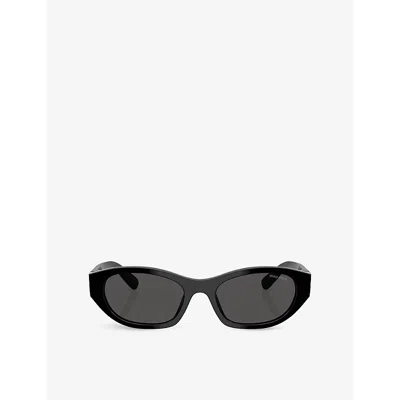 MIU MIU WOMENS BLACK MU A03S BRANDED ACETATE SUNGLASSES