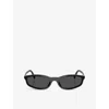 Miu Miu Womens Black Mu A06s Branded Acetate Sunglasses In Black