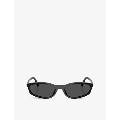 Miu Miu Womens Black Mu A06s Branded Acetate Sunglasses