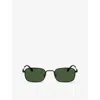 Miu Miu Womens Black Mu A53s Square-frame Metal Sunglasses
