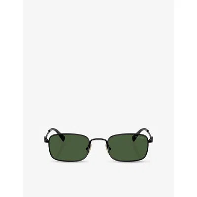Miu Miu Womens Black Mu A53s Square-frame Metal Sunglasses