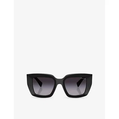 Miu Miu Womens Black Mu B05s Square-frame Acetate Sunglasses
