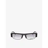 Miu Miu Womens Black Mu B07s Rectangle-frame Acetate Optical Glasses In Pink