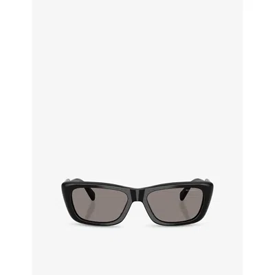 Miu Miu Womens Black Mu B12s Rectangular-frame Acetate Sunglasses