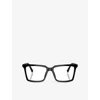 Miu Miu Womens Black Mu08xv Square-frame Acetate Optical Glasses In Black