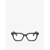 Miu Miu Womens Mu 07xv Rectangular-frame Acetate Optical Glasses Blue In Blue