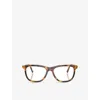 Miu Miu Womens Brown Mu 01wv Square-frame Acetate Eyeglasses In Brown