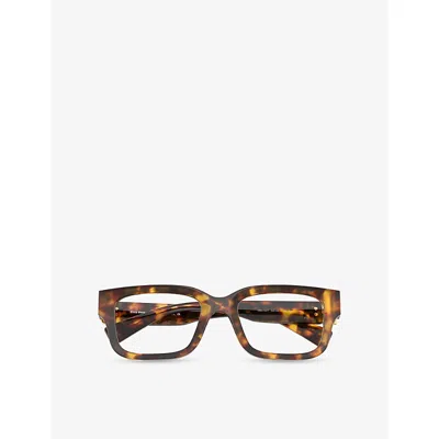 Miu Miu Womens Brown Mu 02yv Square-frame Acetate Eyeglasses In Yellow
