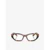Miu Miu 03wv Tortoiseshell Acetate Eyeglasses In Brown