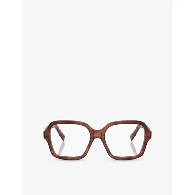 Miu Miu Womens Brown Mu 03yv Square-frame Acetate Eyeglasses