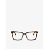 Miu Miu Womens Brown Mu 08xv Square-frame Acetate Glasses In Brown