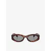Miu Miu Womens Brown Mu 11ws Oval-frame Acetate Sunglasses
