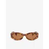 Miu Miu Womens Brown Mu 11ws Oval-shape Acetate Sunglasses In Brown