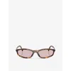 Miu Miu Womens Brown Mu A06s Oval-frame Acetate Sunglasses In Brown
