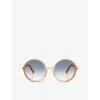 Miu Miu 0mu B02s Miu Regard 26g80o Brown Gradient Brandy Sunglasses In Brown
