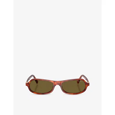 Miu Miu Womens Brown Mu B10su Irregular-frame Acetate Sunglasses