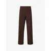 Miu Miu Womens Cacao Drawstring Striped-panel Stretch-woven Trousers In Brown