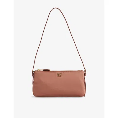 Miu Miu Womens Cacao Miu Raso Satin Shoulder Bag