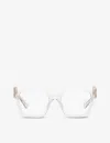 Miu Miu Mu 04uv Square-frame Acetate Glasses In Clear
