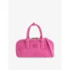Miu Miu Womens Arcadie Padded Suede Top-handle Bag Fuxia