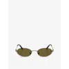 Miu Miu Womens Gold A54s Oval-frame Metal Sunglasses In Gold