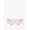 Miu Miu Womens Gold Mu 50zs Irregular-frame Metal Sunglasses In Gold