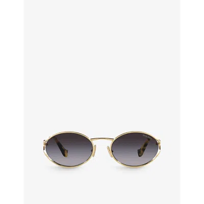 Miu Miu Oro Pallido Metal Sunglasses In Gold