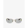 Miu Miu Womens Gold Mu A51s Square-frame Metal Sunglasses