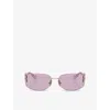 Miu Miu Womens Gold Mu A51s Square-frame Metal Sunglasses