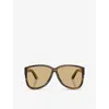 Miu Miu A08s Pilot-frame Acetate Sunglasses In Brown