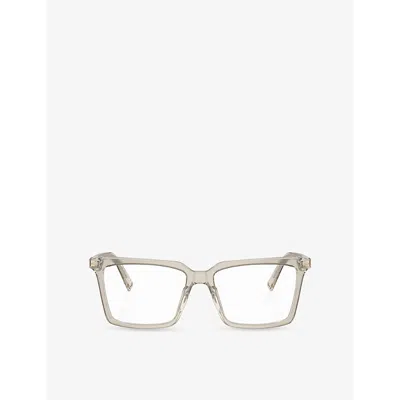 Miu Miu Womens Mu 08xv Square-frame Acetate Glasses Grey