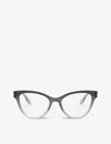 Miu Miu Womens Grey Mu01tv Cat's-eye Frame Acetate Optical Glasses In Grey