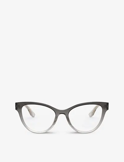Miu Miu Womens Grey Mu01tv Cat's-eye Frame Acetate Optical Glasses
