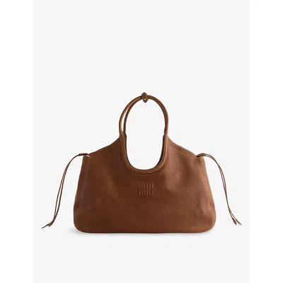 Miu Miu Womens Ivy Large Leather Tote Bag Rovere