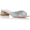 Miu Miu Crystal-embellished Glitter Mules In Silver