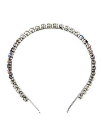 Pre-owned Miu Miu Womens Metal Headband In Silver