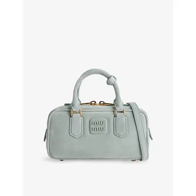 Miu Miu Womens Linfa Arcadie Suede Top Handle Bag