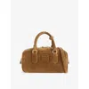 Miu Miu Womens Oliva Beau Small Suede Top Handle Bag In Green