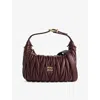 Miu Miu Womens Bordeaux Matelassé Leather Top Handle Bag In Burgundy