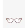 Miu Miu Womens Purple Mu 01vv Cat-eye Acetate Optical Glasses