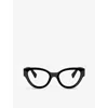 Miu Miu Womens Black Mu 01vv Phantos-frame Acetate Optical Glasses In Black