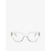 Miu Miu Womens Clear Mu 01vv Phantos-frame Acetate Optical Glasses In Clear