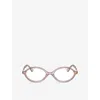 Miu Miu Mu 01xv Oval Acetate And Plastic Optical Glasses