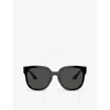 Miu Miu Womens Black Mu 01zs Square-frame Acetate Sunglasses In Black