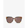 Miu Miu Womens Brown Mu 01zs Square-frame Acetate Sunglasses In Brown