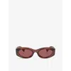 Miu Miu Womens Brown Mu 11ws Oval-shape Acetate Sunglasses In Brown